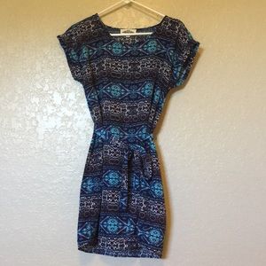 Hippie Rose Print Short Sleeved Dress